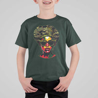 Camo African American Women Juneteenth Celebrating Black Freedom Day T Shirt For Kid