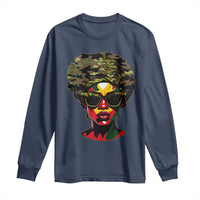 Camo African American Women Juneteenth Celebrating Black Freedom Day Long Sleeve Shirt
