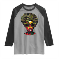 Camo African American Women Juneteenth Celebrating Black Freedom Day Raglan Shirt