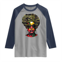 Camo African American Women Juneteenth Celebrating Black Freedom Day Raglan Shirt