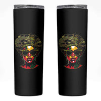 Camo African American Women Juneteenth Celebrating Black Freedom Day Skinny Tumbler