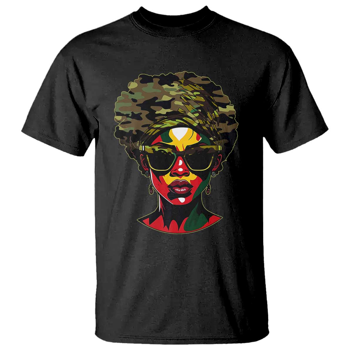Camo African American Women Juneteenth Celebrating Black Freedom Day T Shirt