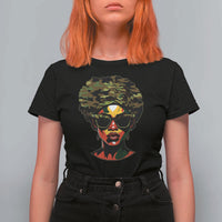 Camo African American Women Juneteenth Celebrating Black Freedom Day T Shirt For Women