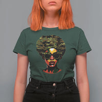 Camo African American Women Juneteenth Celebrating Black Freedom Day T Shirt For Women
