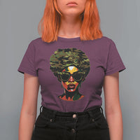 Camo African American Women Juneteenth Celebrating Black Freedom Day T Shirt For Women