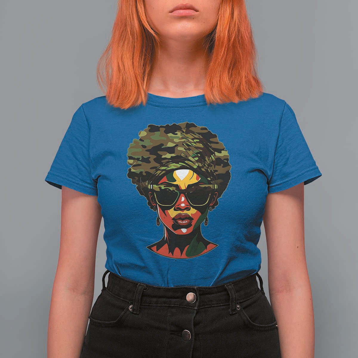 Camo African American Women Juneteenth Celebrating Black Freedom Day T Shirt For Women