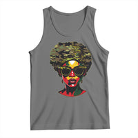 Camo African American Women Juneteenth Celebrating Black Freedom Day Tank Top