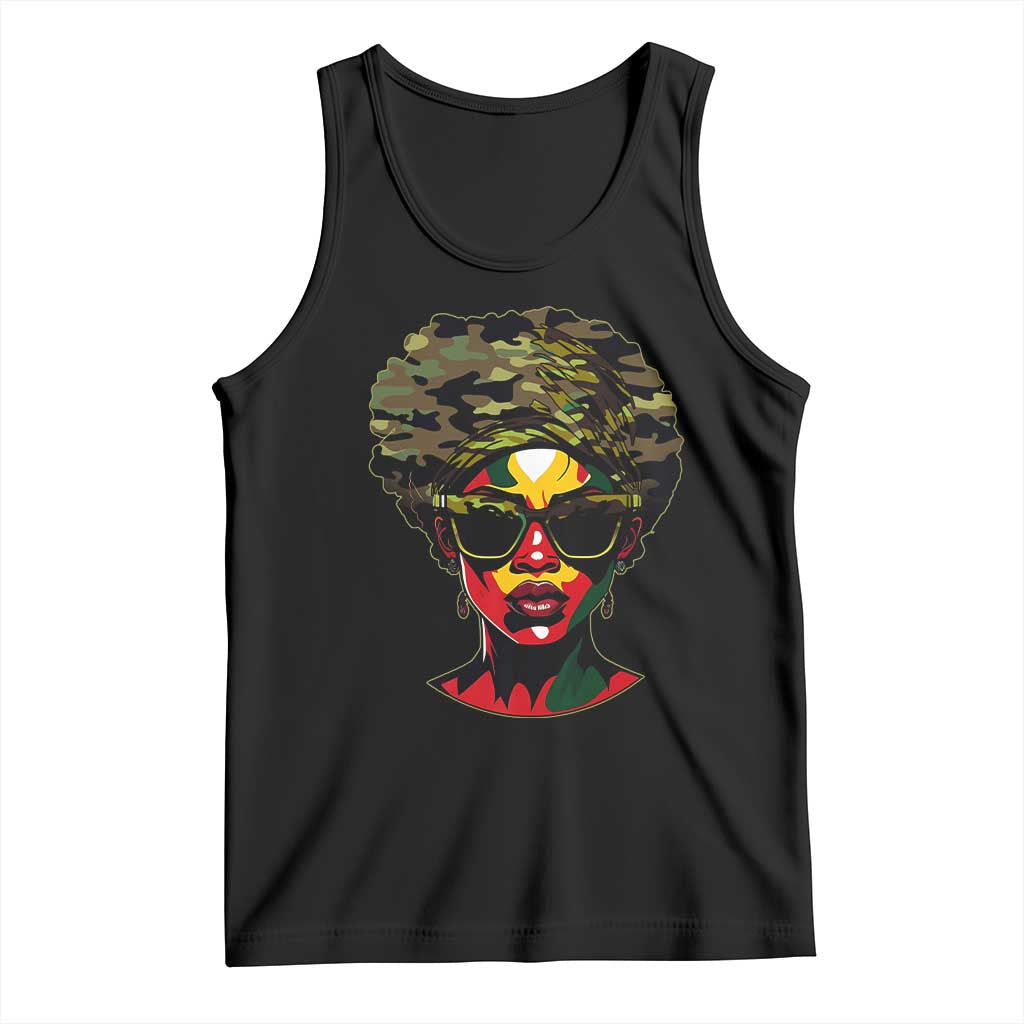 Camo African American Women Juneteenth Celebrating Black Freedom Day Tank Top