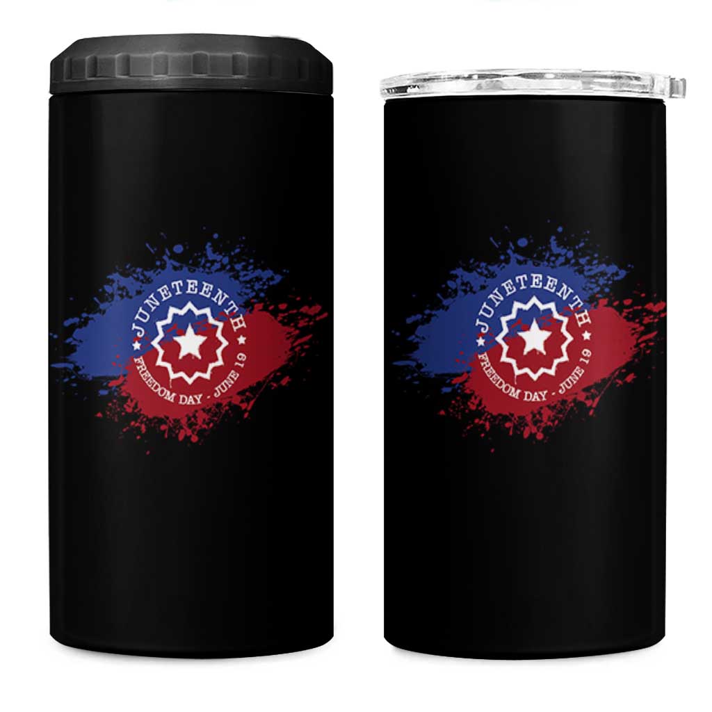Juneteenth Freedom Day June 19 1865 4 in 1 Can Cooler Tumbler Juneteenth Flag