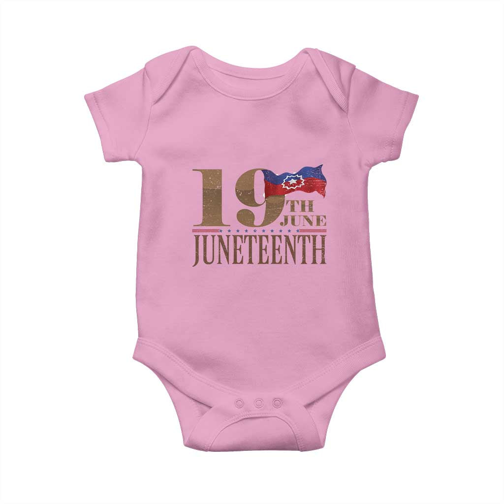 19th June Juneteenth Freedom Day Baby Onesie Juneteenth Flag