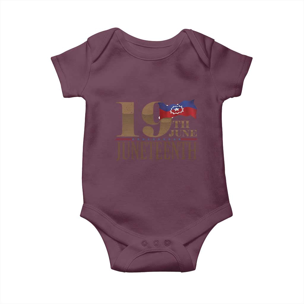 19th June Juneteenth Freedom Day Baby Onesie Juneteenth Flag