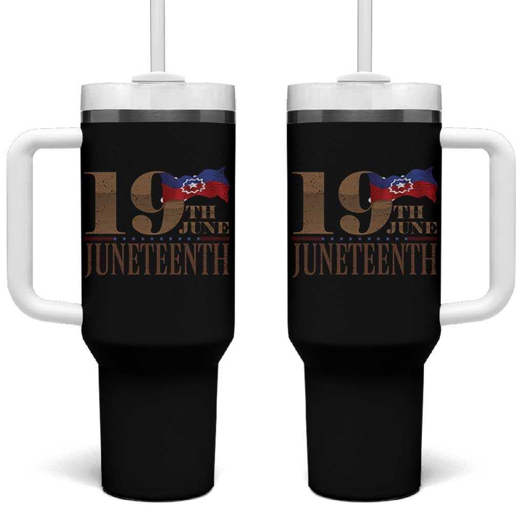 19th June Juneteenth Freedom Day Tumbler With Handle Juneteenth Flag