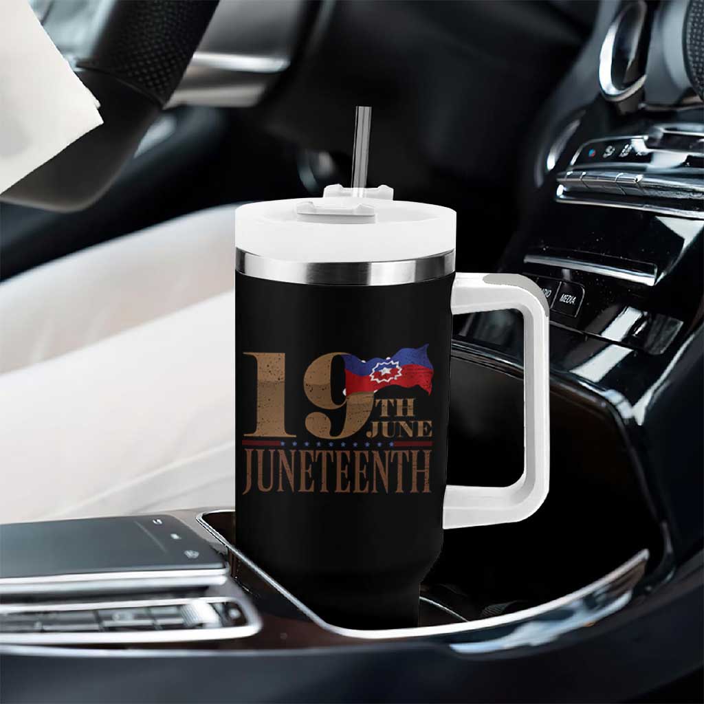 19th June Juneteenth Freedom Day Tumbler With Handle Juneteenth Flag