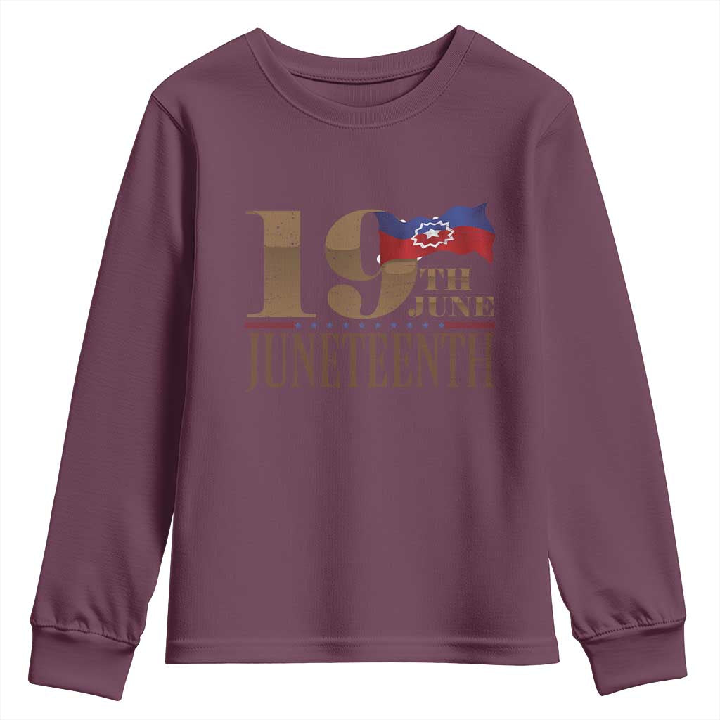 19th June Juneteenth Freedom Day Youth Sweatshirt Juneteenth Flag