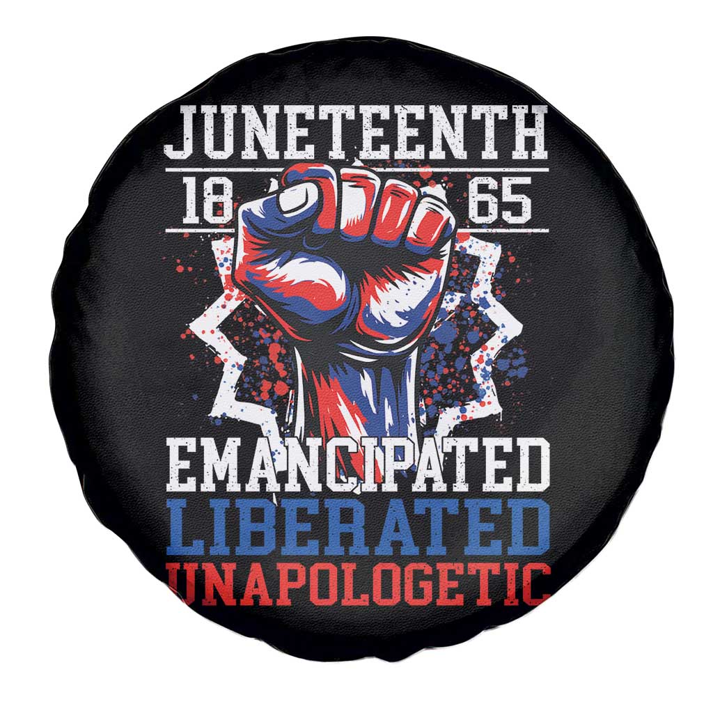 Juneteenth 1865 Emancipated Liberated Unapologetic Spare Tire Cover Hand Fist Juneteenth Flag