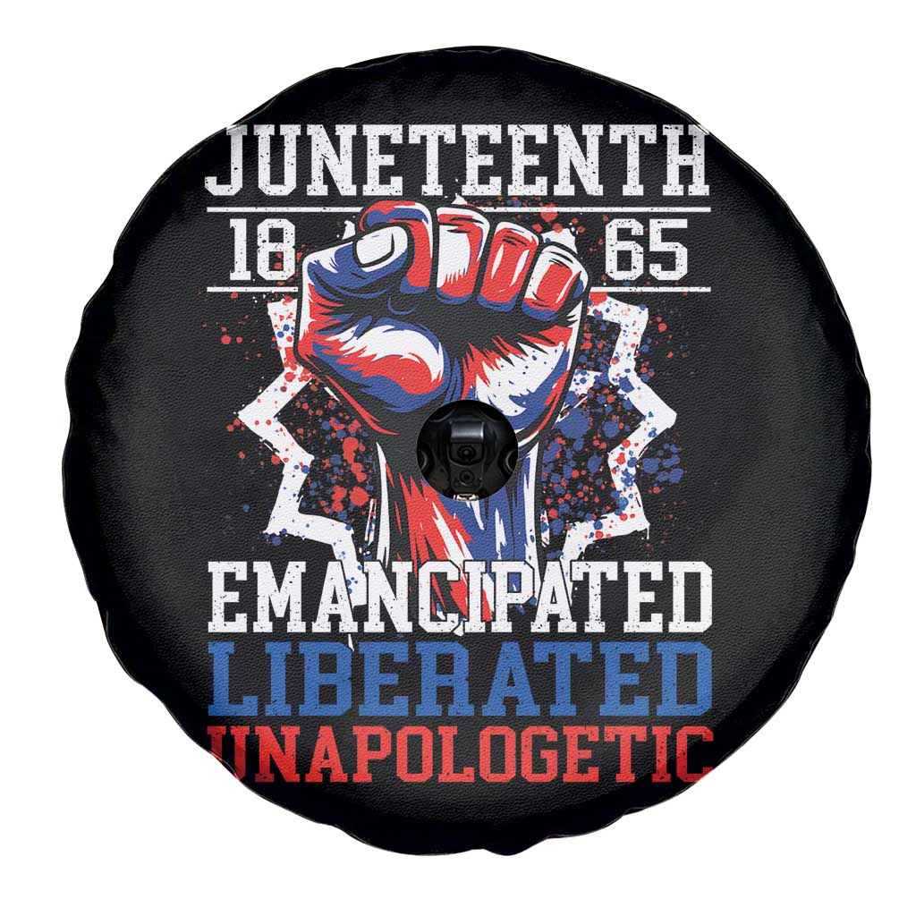 Juneteenth 1865 Emancipated Liberated Unapologetic Spare Tire Cover Hand Fist Juneteenth Flag