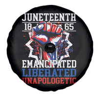 Juneteenth 1865 Emancipated Liberated Unapologetic Spare Tire Cover Hand Fist Juneteenth Flag