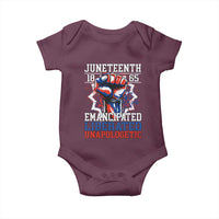 Juneteenth 1865 Emancipated Liberated Unapologetic Baby Onesie Hand Fist Juneteenth Flag