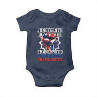 Juneteenth 1865 Emancipated Liberated Unapologetic Baby Onesie Hand Fist Juneteenth Flag