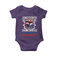 Juneteenth 1865 Emancipated Liberated Unapologetic Baby Onesie Hand Fist Juneteenth Flag