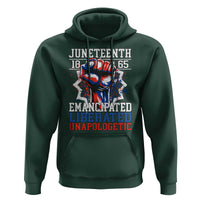 Juneteenth 1865 Emancipated Liberated Unapologetic Hoodie Hand Fist Juneteenth Flag