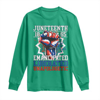 Juneteenth 1865 Emancipated Liberated Unapologetic Long Sleeve Shirt Hand Fist Juneteenth Flag