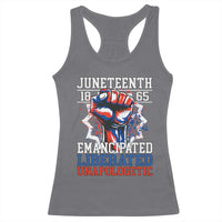 Juneteenth 1865 Emancipated Liberated Unapologetic Racerback Tank Top Hand Fist Juneteenth Flag