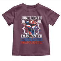 Juneteenth 1865 Emancipated Liberated Unapologetic Toddler T Shirt Hand Fist Juneteenth Flag