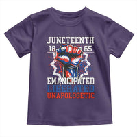 Juneteenth 1865 Emancipated Liberated Unapologetic Toddler T Shirt Hand Fist Juneteenth Flag