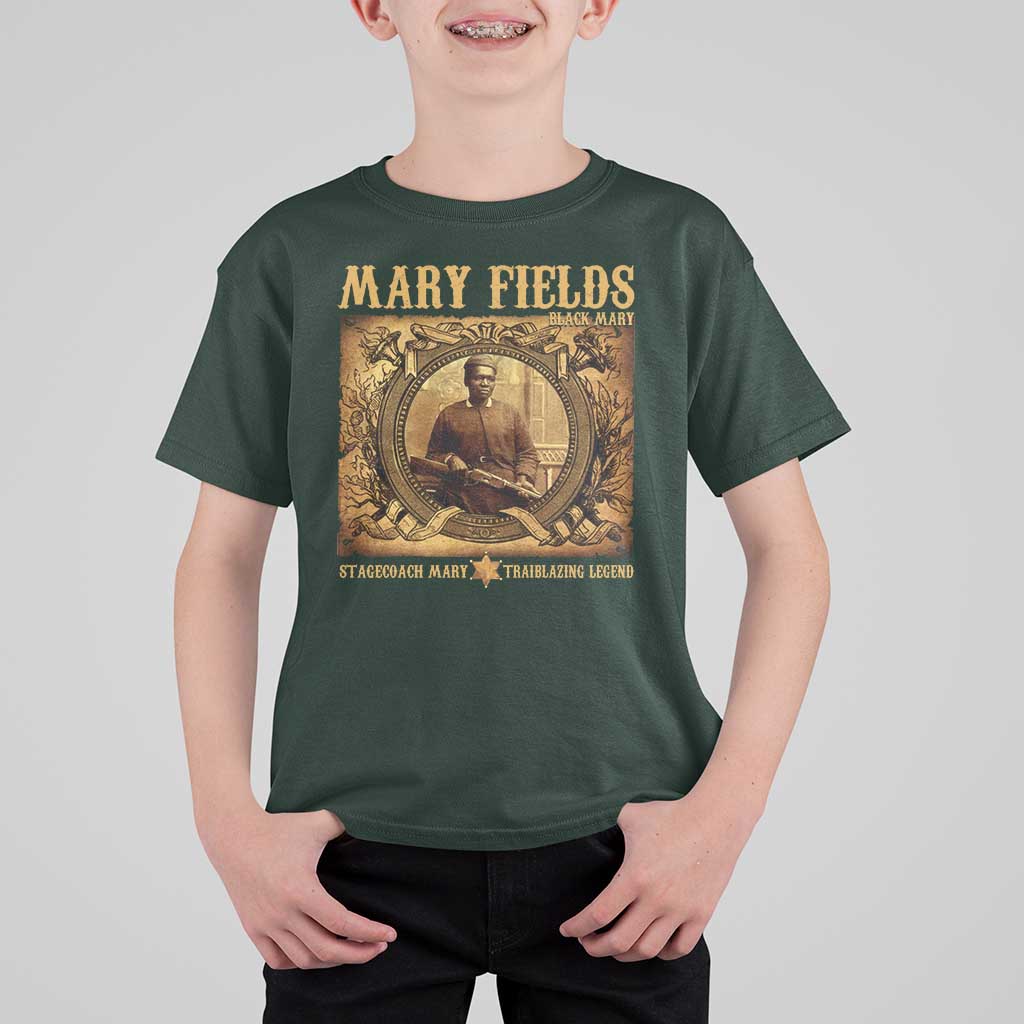 Mary Fields T Shirt For Kid Stagecoach Mary Trailblazing Legend Black Cowgirl