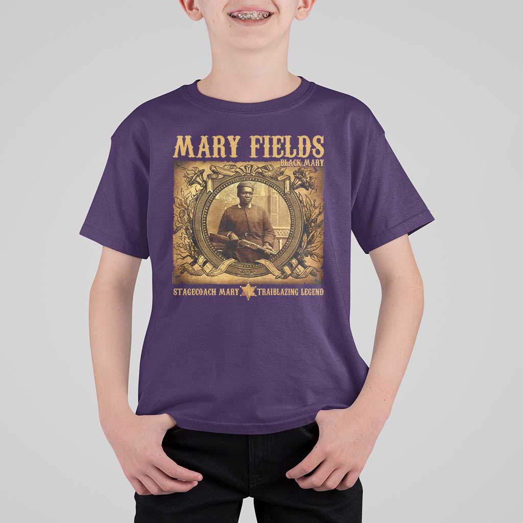 Mary Fields T Shirt For Kid Stagecoach Mary Trailblazing Legend Black Cowgirl