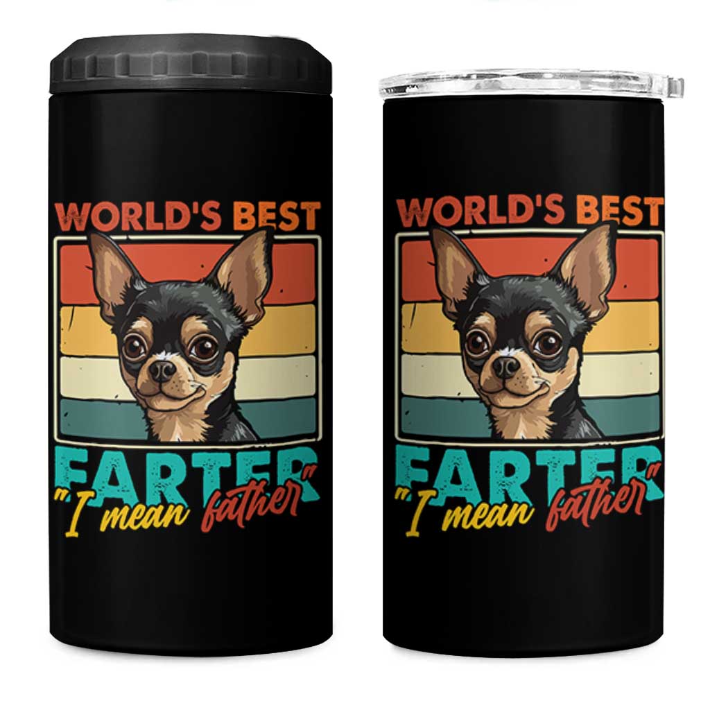 Funny World's Best Farter I Mean Father 4 in 1 Can Cooler Tumbler Dog Dad