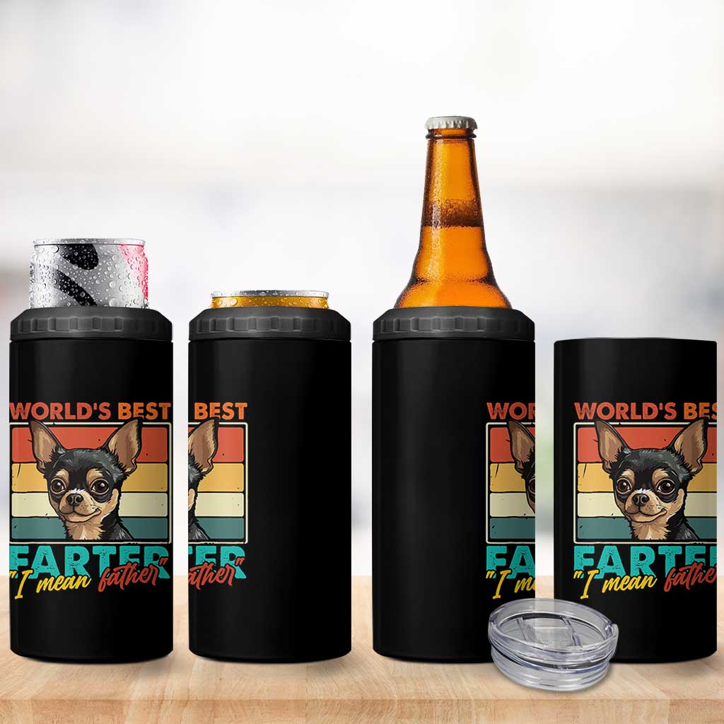 Funny World's Best Farter I Mean Father 4 in 1 Can Cooler Tumbler Dog Dad
