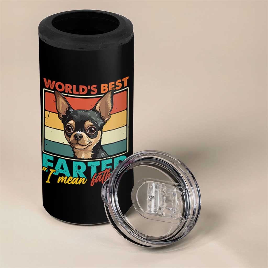 Funny World's Best Farter I Mean Father 4 in 1 Can Cooler Tumbler Dog Dad