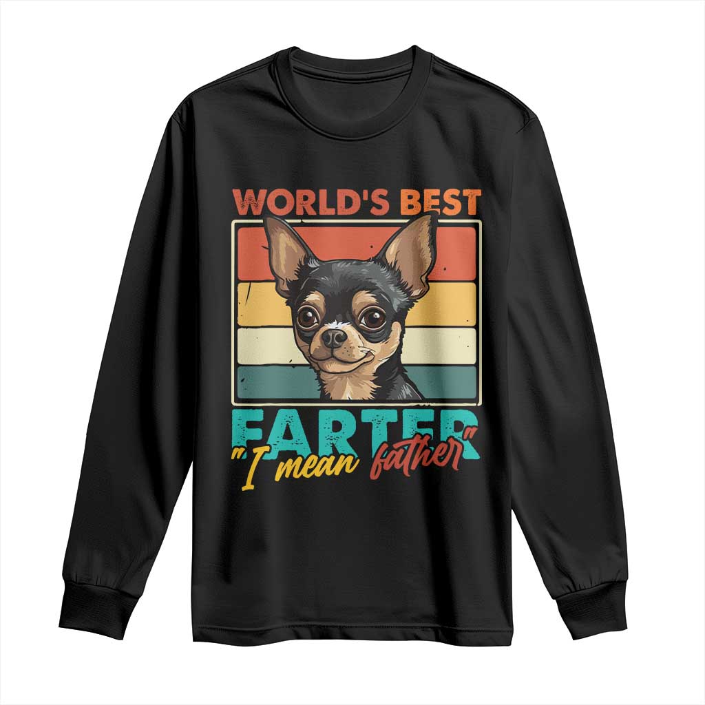 Funny World's Best Farter I Mean Father Long Sleeve Shirt Dog Dad