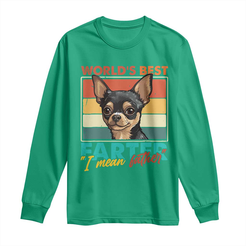 Funny World's Best Farter I Mean Father Long Sleeve Shirt Dog Dad