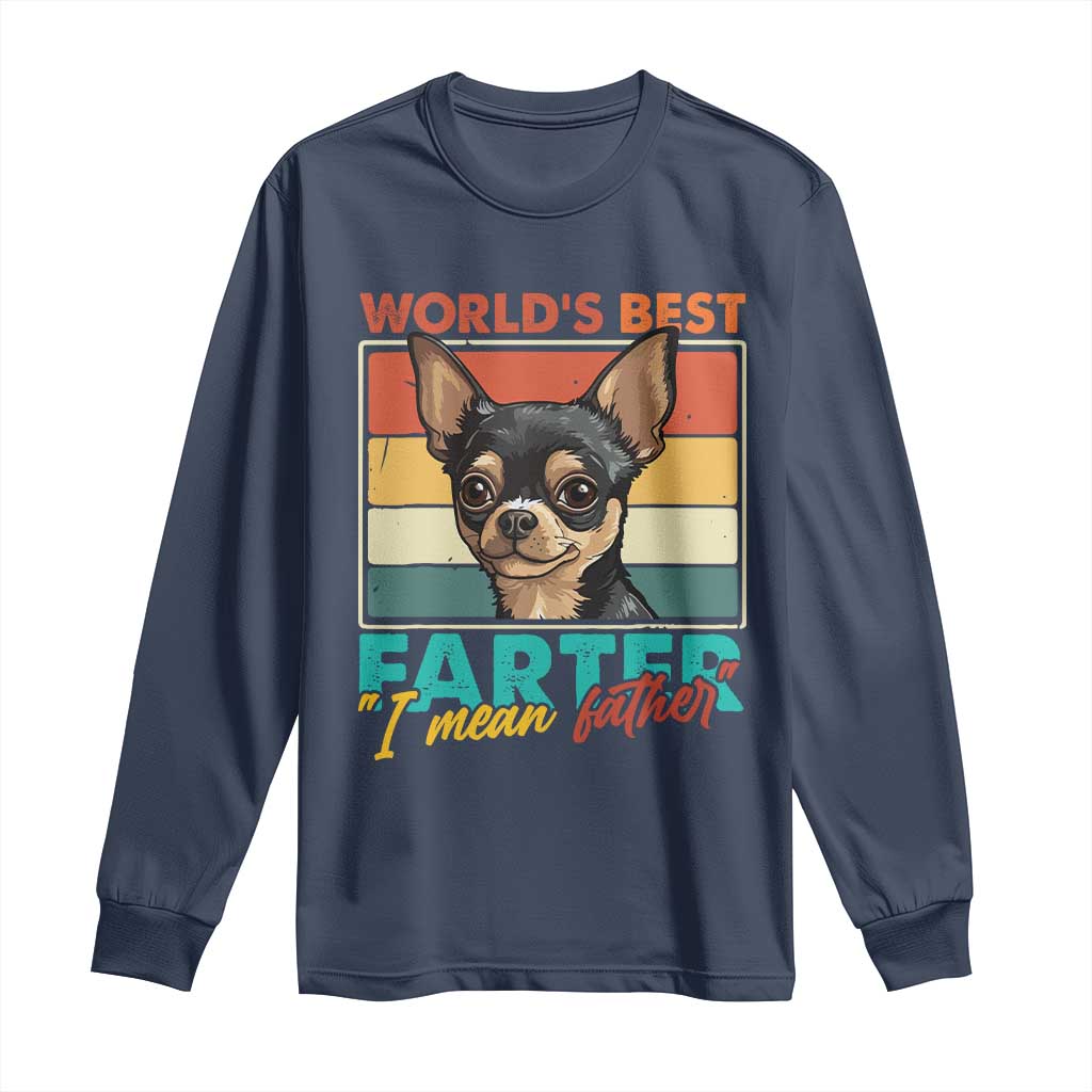Funny World's Best Farter I Mean Father Long Sleeve Shirt Dog Dad
