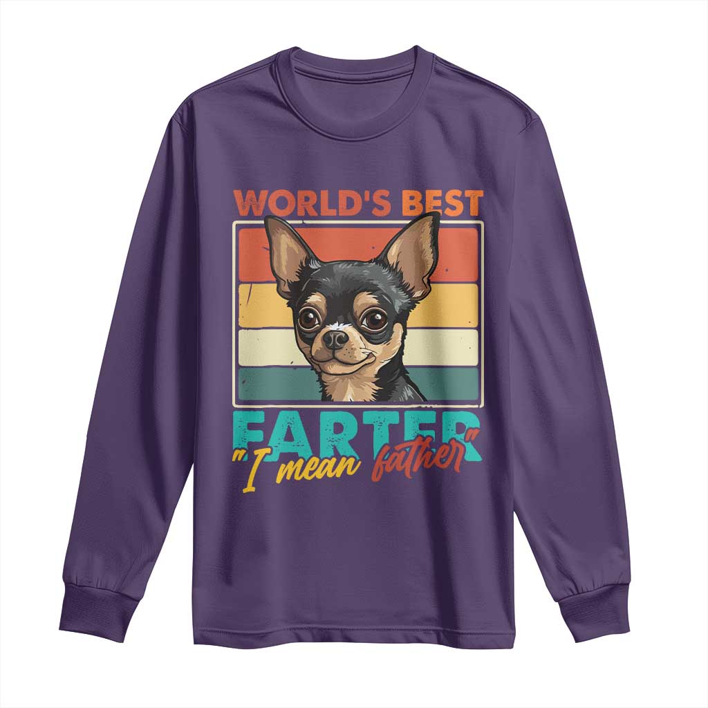 Funny World's Best Farter I Mean Father Long Sleeve Shirt Dog Dad
