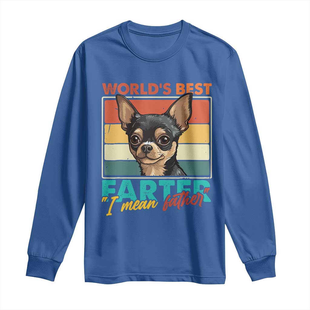 Funny World's Best Farter I Mean Father Long Sleeve Shirt Dog Dad