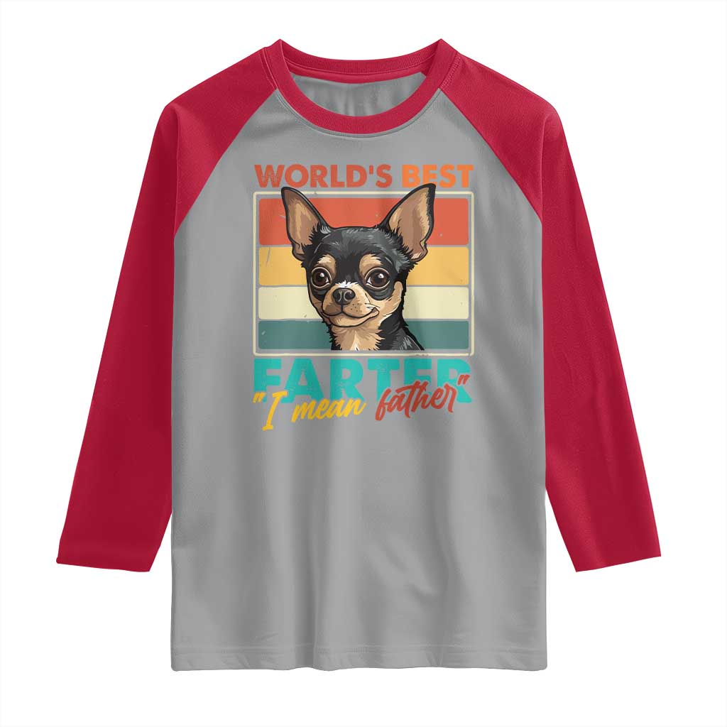 Funny World's Best Farter I Mean Father Raglan Shirt Dog Dad