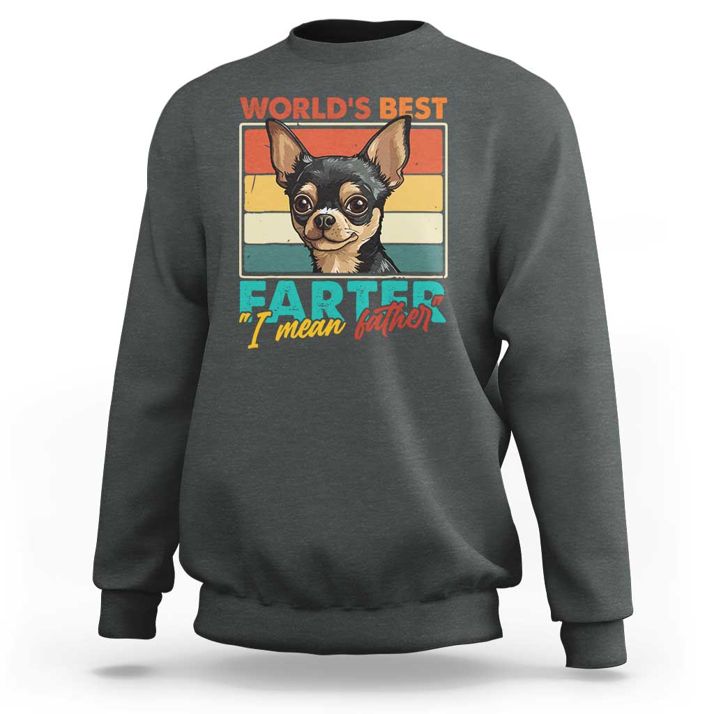 Funny World's Best Farter I Mean Father Sweatshirt Dog Dad