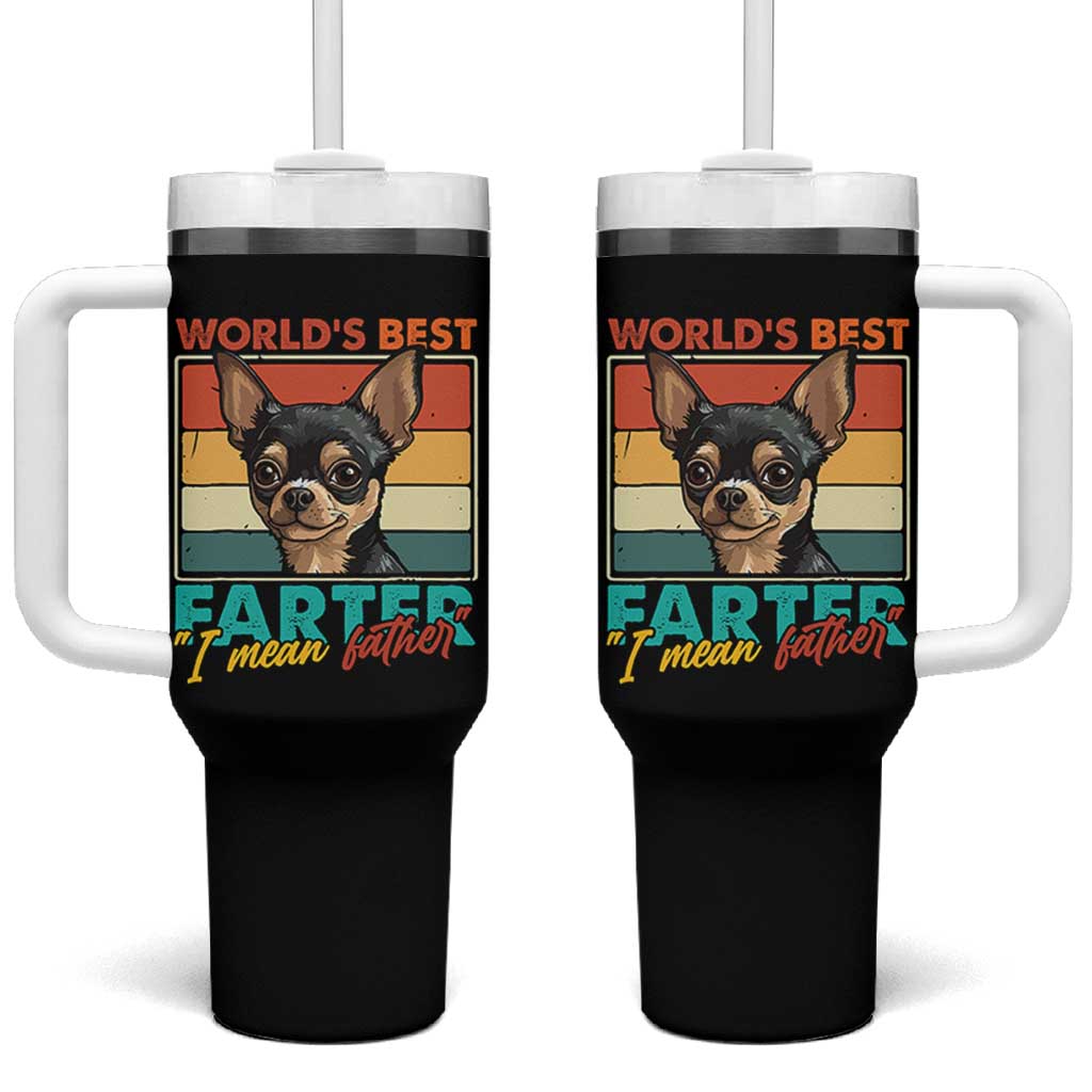 Funny World's Best Farter I Mean Father Tumbler With Handle Dog Dad