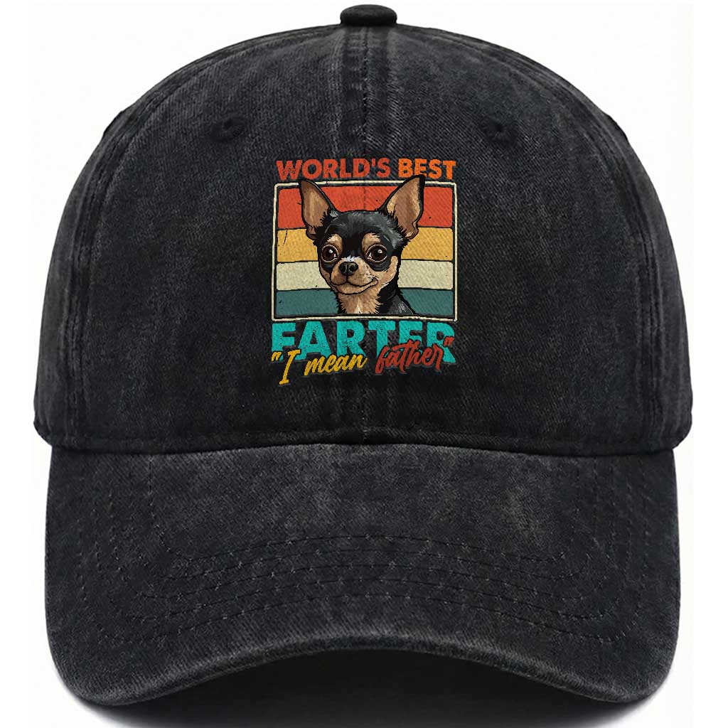 Funny World's Best Farter I Mean Father Washed Cotton Baseball Cap Dog Dad