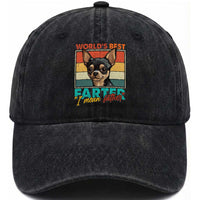 Funny World's Best Farter I Mean Father Washed Cotton Baseball Cap Dog Dad