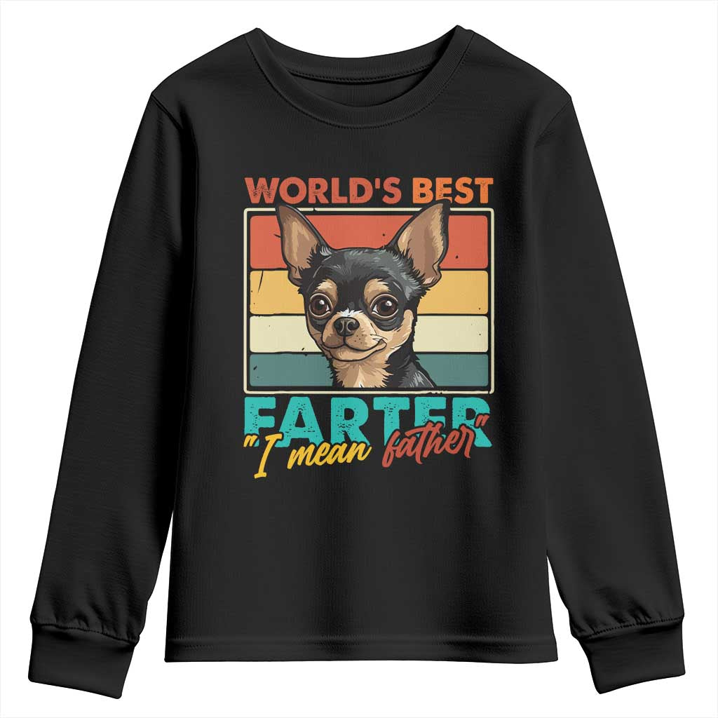 Funny World's Best Farter I Mean Father Youth Sweatshirt Dog Dad