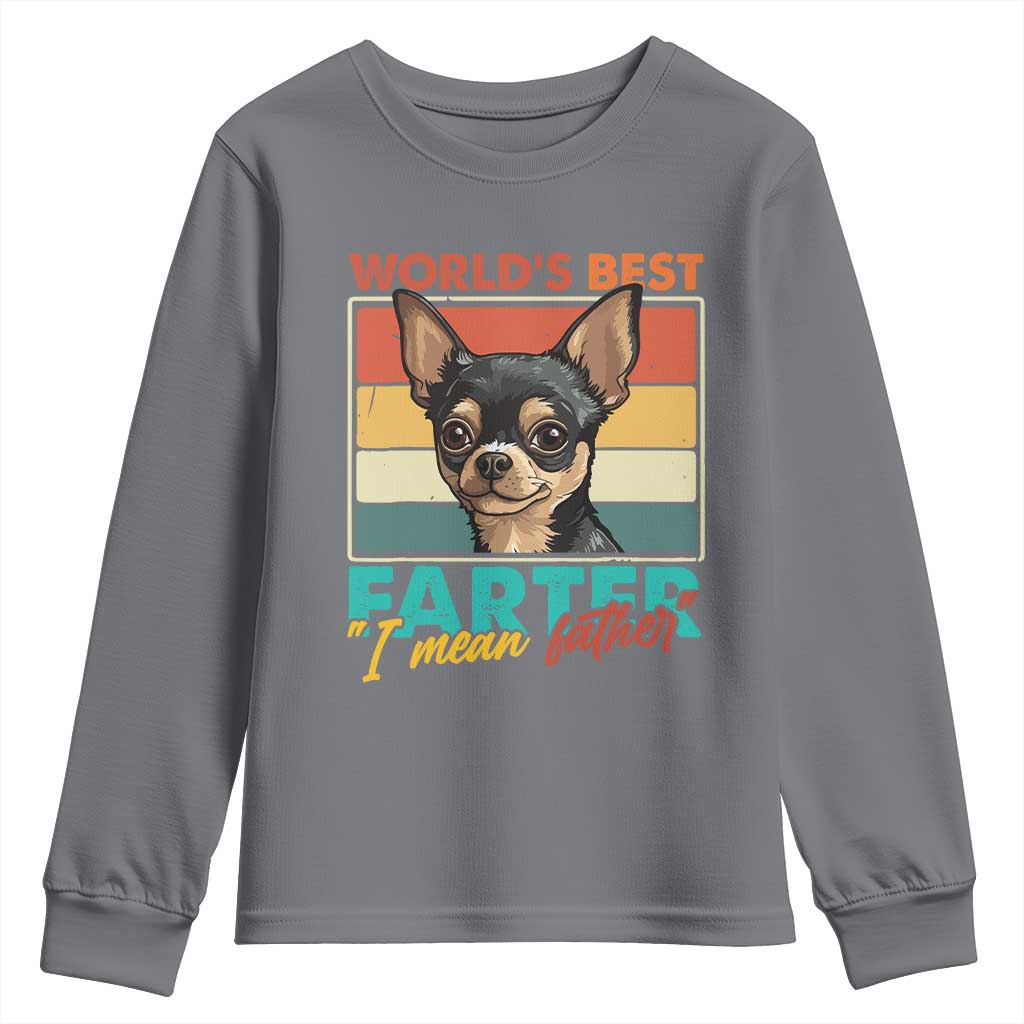 Funny World's Best Farter I Mean Father Youth Sweatshirt Dog Dad