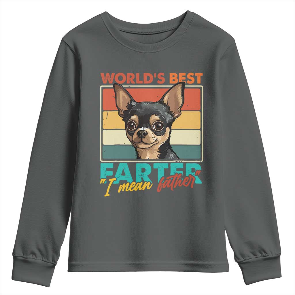 Funny World's Best Farter I Mean Father Youth Sweatshirt Dog Dad