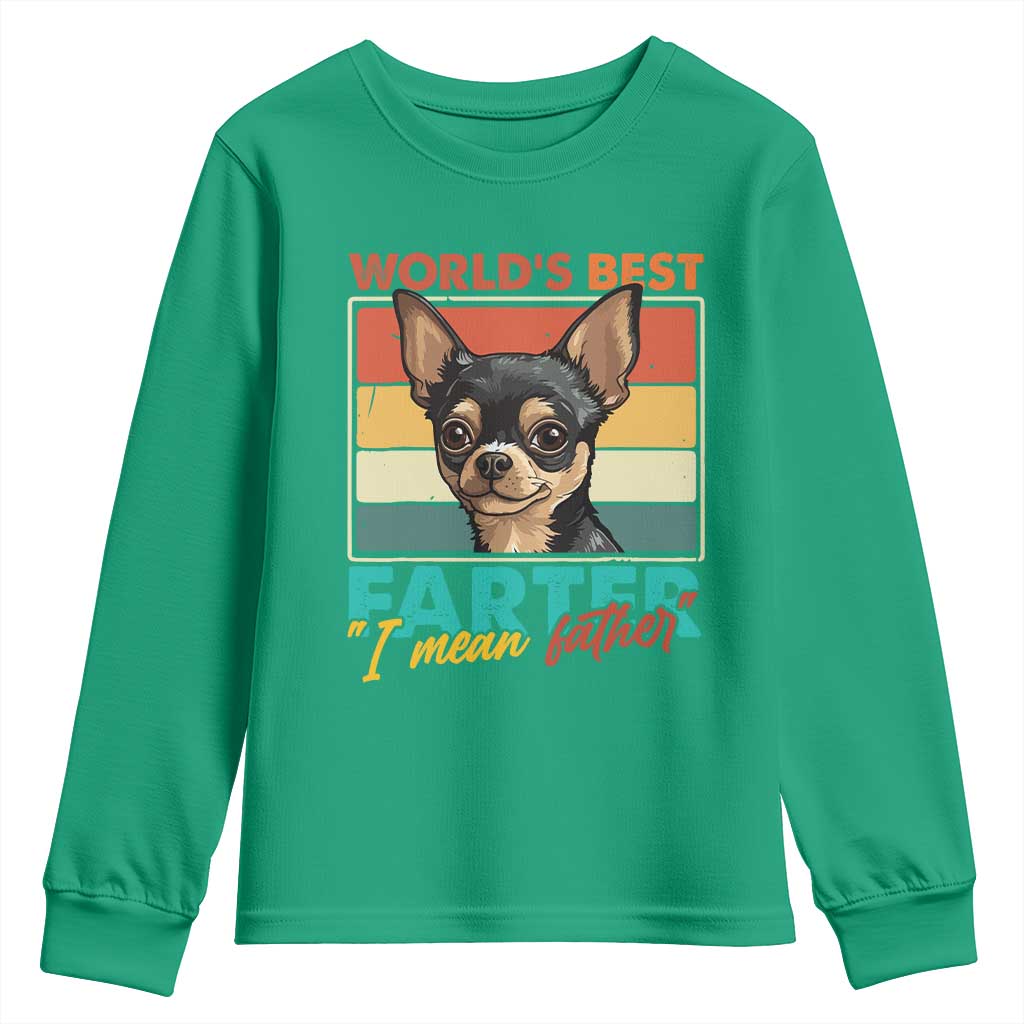 Funny World's Best Farter I Mean Father Youth Sweatshirt Dog Dad