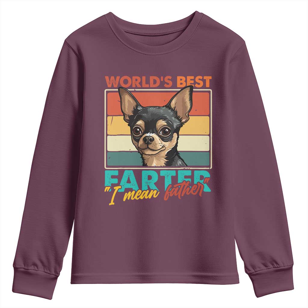 Funny World's Best Farter I Mean Father Youth Sweatshirt Dog Dad