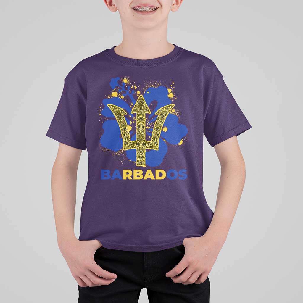 Proud Barbados Bajan Barbadian Flag Roots T Shirt For Kid